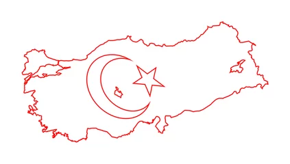 Rolgordijnen turkey map and flag1 © cemil adakale