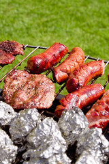sausages on a barbecue