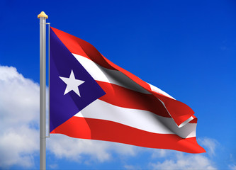 puerto rico flag (include clipping path)