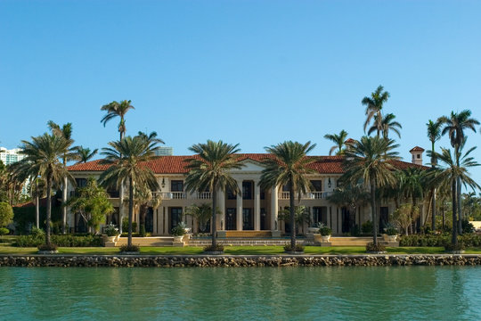 mansion with palms