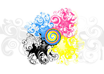 cmyk spiral background