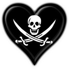 bottone cuore jolly roger rackham heart flag