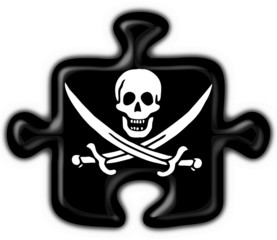 bottone puzzle jolly roger rackham button  flag