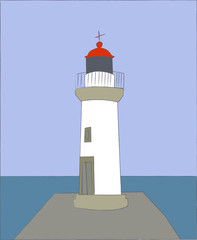 phare breton belle ile portrait bleu