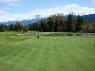 playing golf