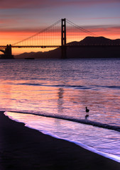 golden gate bridge, san francisco at sunset