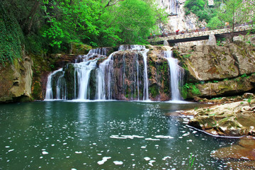 Fototapeta na wymiar waterfall at river andaka