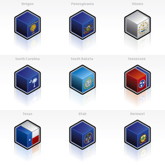 united states flags icons set - design elements 58e