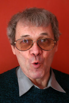 middle-aged man with funny face