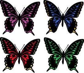 Fototapeta na wymiar four butterflies