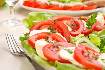 salad - mozzarella and vegetables