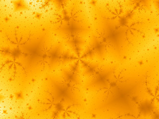 Cielo stellato frattale. Fantastico sfondo astratto generato al computer. Calde sfumature di giallo. Arte generativa. © LCorona