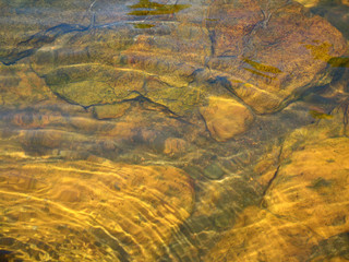 ondes sur l'eau sur fond de rochers