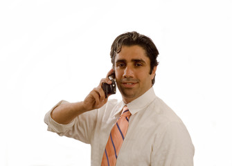 young businessman on cell phone