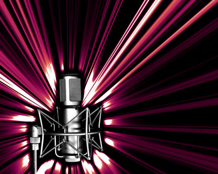 microphone with a light explosion