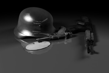 world war ii concept (black and white