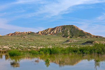 hill and lake