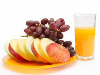 slices of fruit and juice