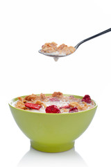 cornflakes on the spoon