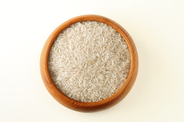 wooden bowl full of rice