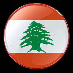 lebanon flag button