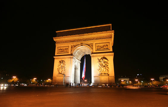 Arc De Triomphe At Night