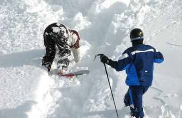 Fototapeta na wymiar snowboard i narty
