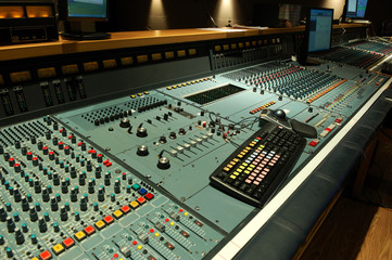 audio post production mixing console