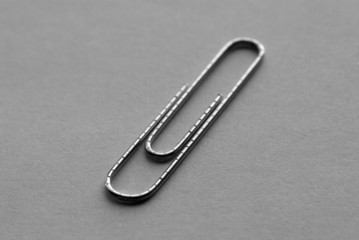 black & white paper clip closeup