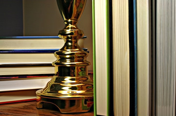 books-under lamp