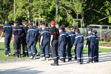 pompiers en formation