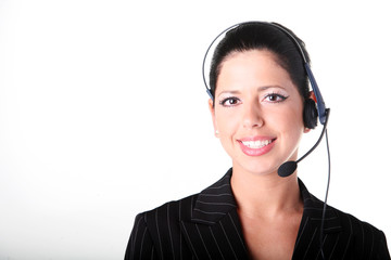 headset, callcenter agent, frau
