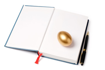 golden egg and book