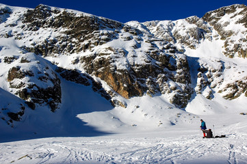 in the high, winter mountain