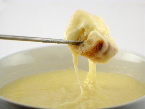 Cheese Fondue With Fork From Left