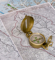compass on maps