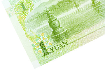 corner of one yuan banknote