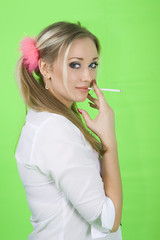 student girl with cigarette