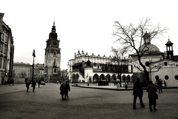Fototapeta krakow in black and white obraz