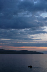 lake baikal at sunset