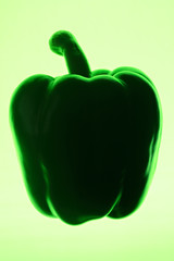 green bell pepper silhouette on a green background