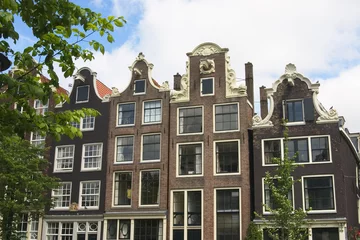 Foto auf Leinwand canal houses in amsterdam © Topnat