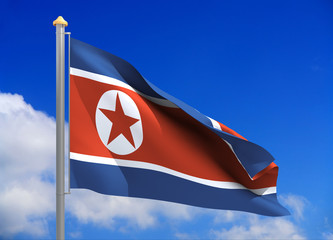 north korea flag (include clipping path)
