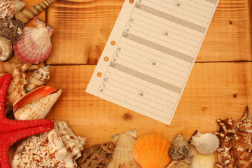 blank organizer on wood