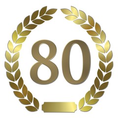 goldener lorbeerkranz 80 jahre