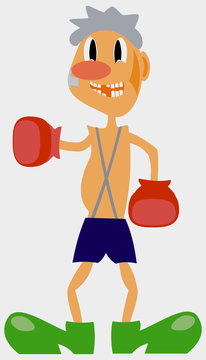 the comic image of the boxer. a vector illustration
