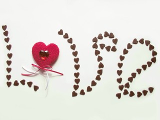 sweet chocolate heart and love