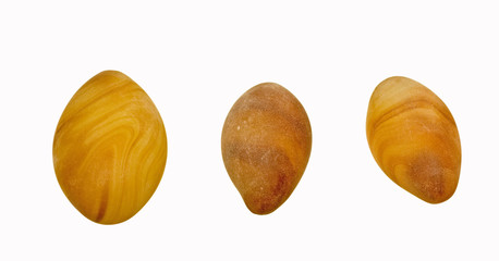 polished glass stones in zen composition on white