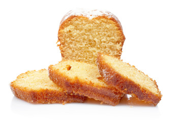 slices of cake reflected