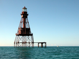 lighthouse on shoals of key west florida